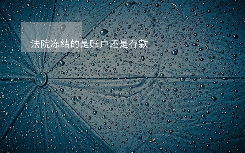 法院冻结的是账户还是存款 法院冻结的是账户还是存款
