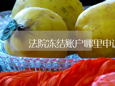 法院冻结账户哪里申诉 法院冻结账户哪里申诉