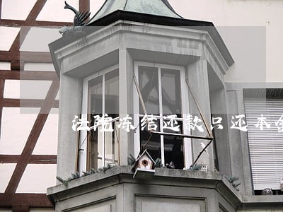 法院冻结还款只还本金 法院冻结还款只还本金