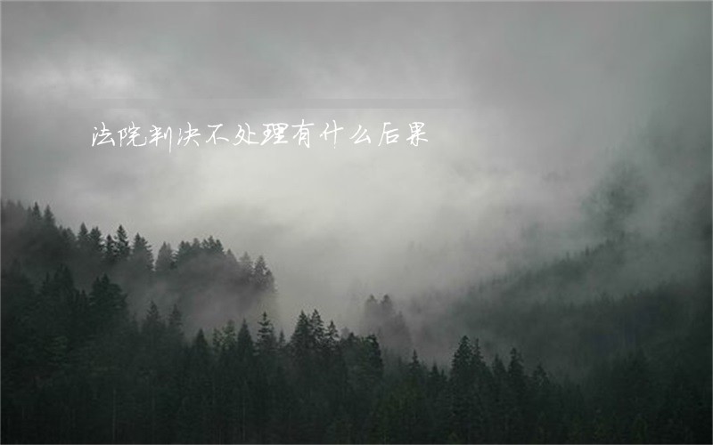 法院判决不处理有什么后果