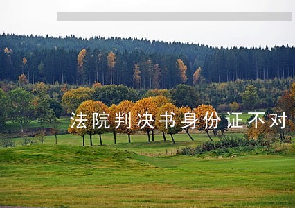 法院判决书身份证不对 法院判决书身份证不对