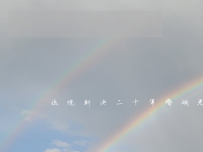 法院判决二十年婚姻无效