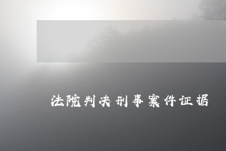 法院判决刑事案件证据 法院判决刑事案件证据