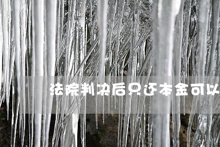 法院判决后只还本金可以么 法院判决后只还本金可以么