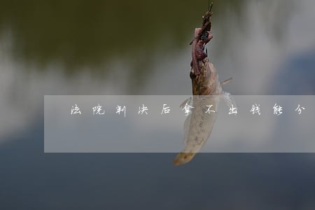 法院判决后拿不出钱能分期吗 法院判决后拿不出钱能分期吗