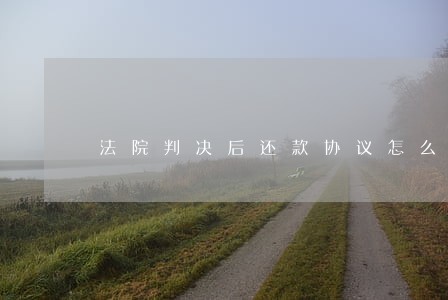 法院判决后还款协议怎么写 法院判决后还款协议怎么写