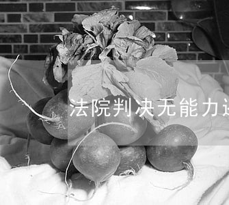 法院判决无能力还款 法院判决无能力还款