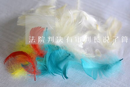 法院判决有审判长说了算吗