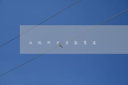 法院判决还款渠道 法院判决还款渠道
