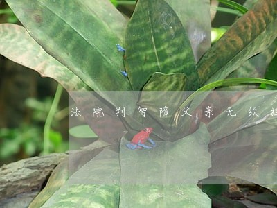 法院判智障父亲无须担责 法院判智障父亲无须担责