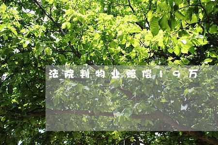 法院判物业赔偿19万 法院判物业赔偿19万