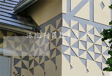 法院判罚款30万 法院判罚款30万