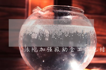 法院加强救助金工作总结 法院加强救助金工作总结