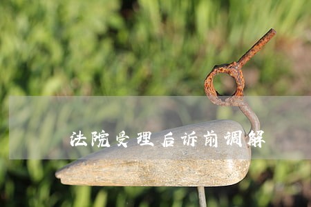 法院受理后诉前调解 法院受理后诉前调解