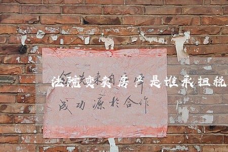 法院变卖房产是谁承担税费