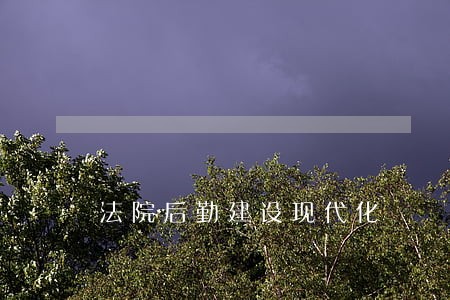 法院后勤建设现代化