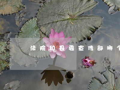 法院和县委宣传部哪个好 法院和县委宣传部哪个好