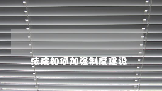 法院如何加强制度建设 法院如何加强制度建设
