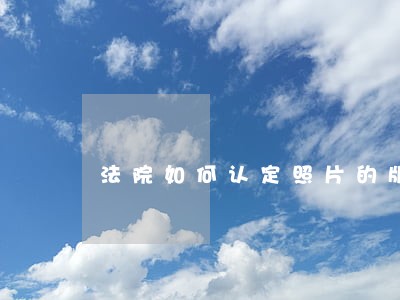 法院如何认定照片的版权