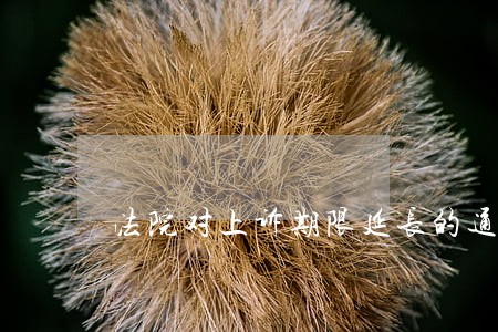 法院对上诉期限延长的通知 法院对上诉期限延长的通知