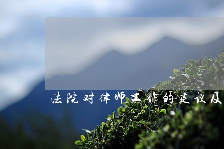 法院对律师工作的建议及意见 法院对律师工作的建议及意见