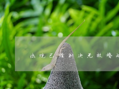 法院已经判决无效婚姻 法院已经判决无效婚姻