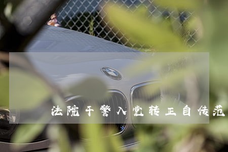 法院干警入党转正自传范文 法院干警入党转正自传范文