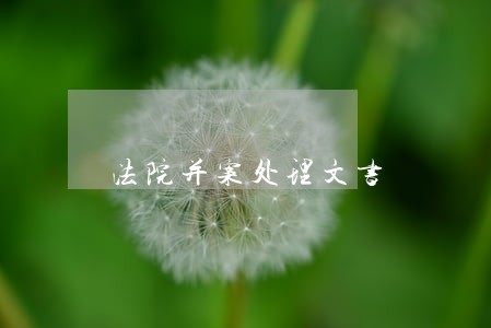 法院并案处理文书 法院并案处理文书