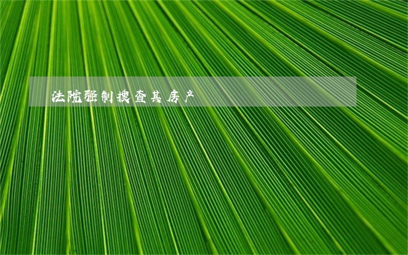 法院强制搜查其房产 法院强制搜查其房产