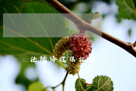 法院悔过保证书 法院悔过保证书