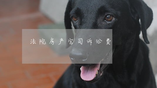 法院房产官司诉讼费
