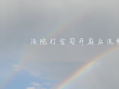 法院打官司开庭后流程 法院打官司开庭后流程