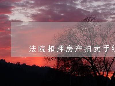 法院扣押房产拍卖手续 法院扣押房产拍卖手续