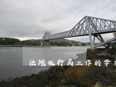 法院执行局工作的学术论文
