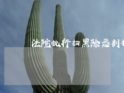 法院执行扫黑除恶剖析 法院执行扫黑除恶剖析