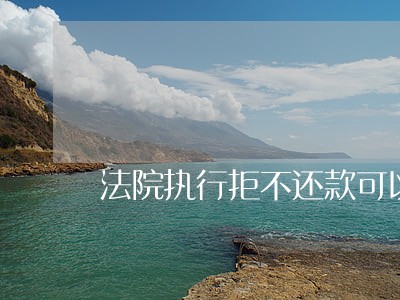 法院执行拒不还款可以刑拘吗 法院执行拒不还款可以刑拘吗