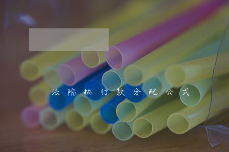 法院执行款分配公式 法院执行款分配公式