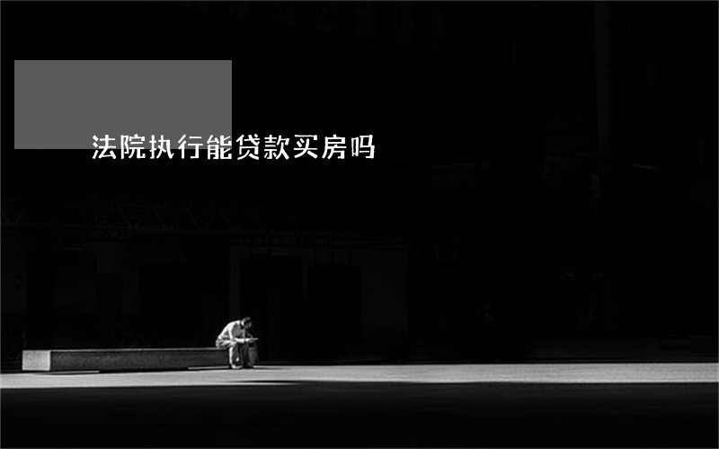法院执行能贷款买房吗