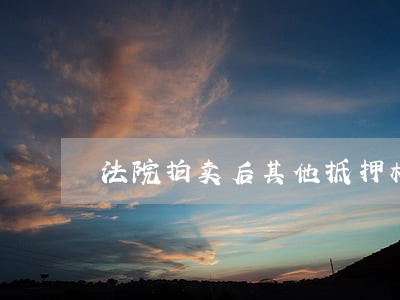 法院拍卖后其他抵押权 法院拍卖后其他抵押权