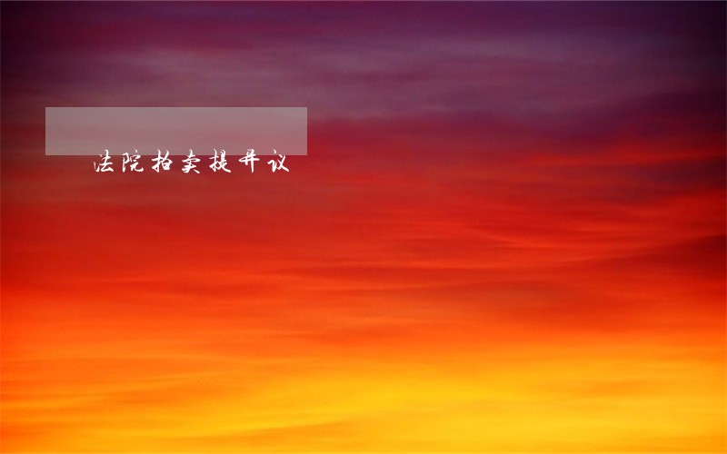 法院拍卖提异议 法院拍卖提异议