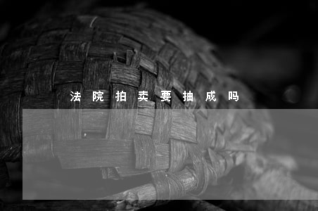法院拍卖要抽成吗