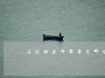 法院拍卖都需要交哪些费用 法院拍卖都需要交哪些费用