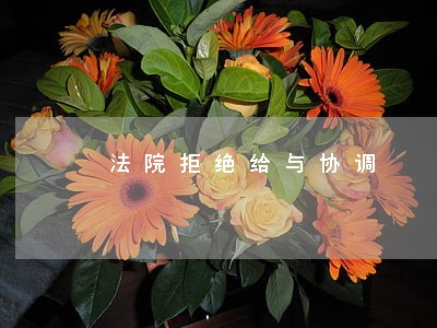法院拒绝给与协调 法院拒绝给与协调