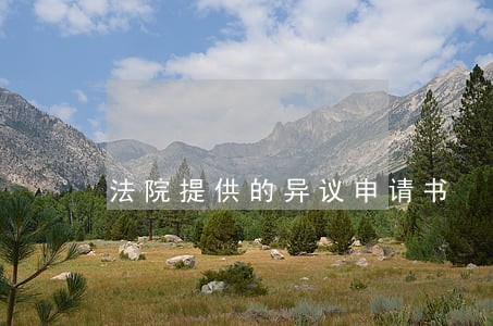 法院提供的异议申请书 法院提供的异议申请书
