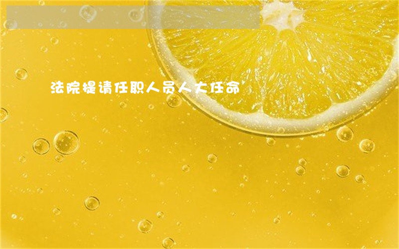 法院提请任职人员人大任命