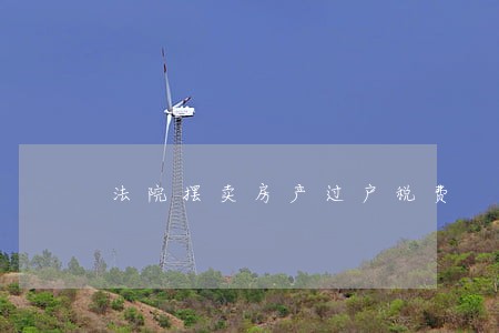 法院摆卖房产过户税费 法院摆卖房产过户税费