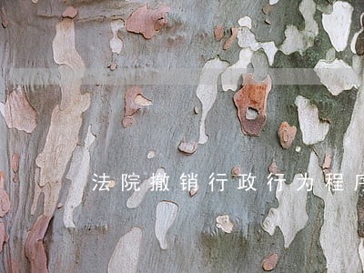 法院撤销行政行为程序 法院撤销行政行为程序