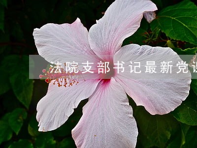 法院支部书记最新党课 法院支部书记最新党课