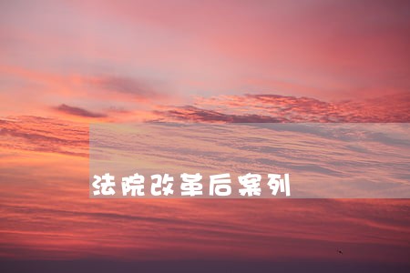 法院改革后案列 法院改革后案列