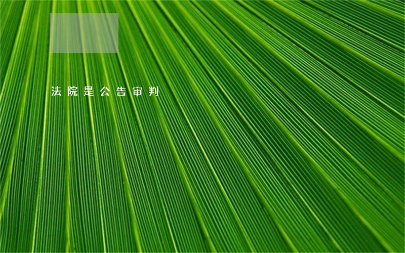 法院是公告审判 法院是公告审判